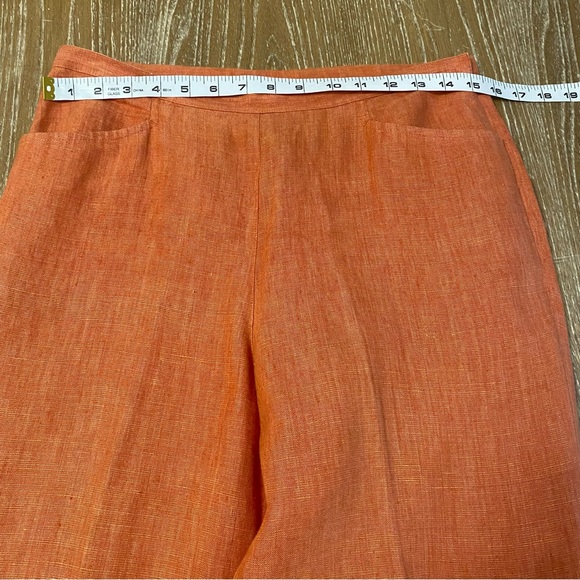 Sigrid Olsen Sport Womens Linen Cropped Pants Floral Embroidered Size 6 Fairy - Picture 12 of 13